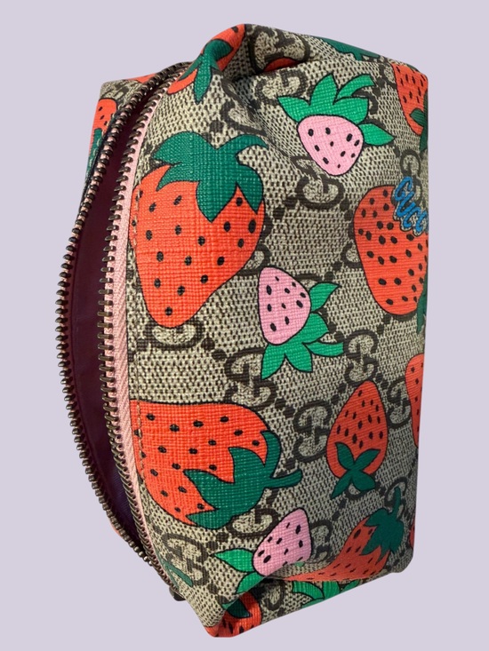 Gucci Handbags - Gucci Strawberry GG Supreme Canvas Cosmetic Pouch 🍓 🍓